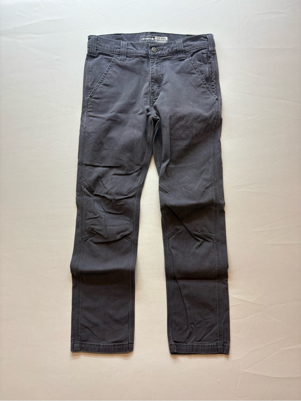 Carhartt Rugged Flex Pants Men’s Slim 30x30 Gray Canvas Tapered Work BN2821-M